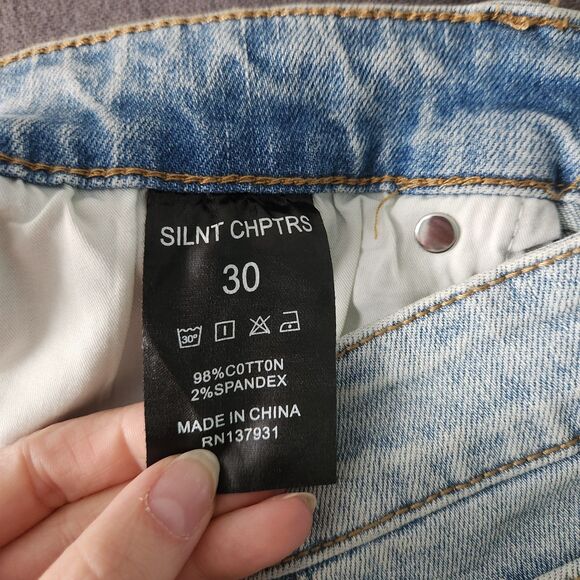 SILNT CHPTRS Jeans Womens Size 30 High Rise Baggy Wide Leg Blue - Picture 8 of 11